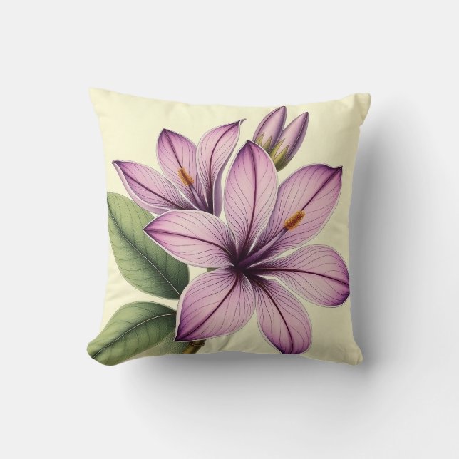 Vintage Crocus on weathered paper Cushion (Front)