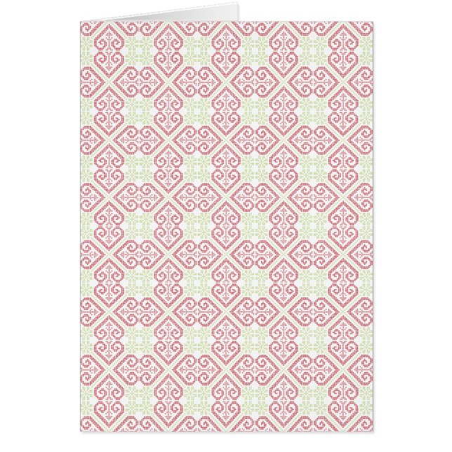 Vintage Cross stitch embroidery hearts pattern (Front)