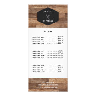 Vintage Crossed Fork Knife Logo Catering Business Rack Card
