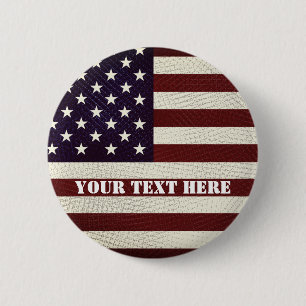 Vintage Crosshatch American Flag Stars and Stripes 6 Cm Round Badge