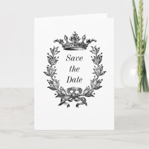 Vintage Crown and Wreath Art Holiday Card