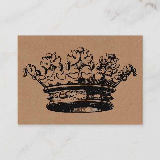 Vintage Crown - Black on Cardboard Tex Business Card (Front)