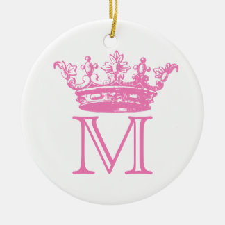 Vintage Crown Monogram Ceramic Tree Decoration
