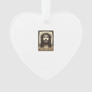 Vintage Crown of Thorns Religious Portrait Ornament