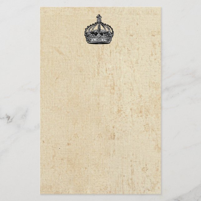 Vintage Crown on old grunge Stationery (Front)