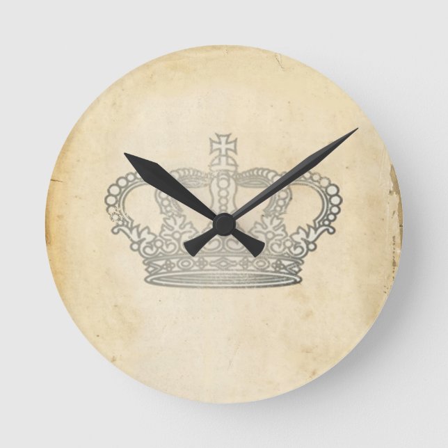 Vintage Crown Round Clock (Front)