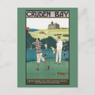 Vintage Cruden Bay Scotland golf ad Postcard