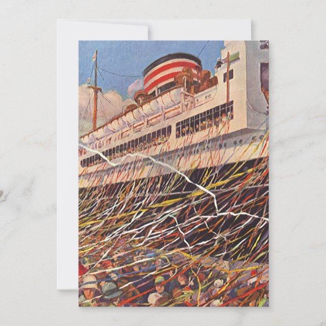 Vintage Cruise Ship Bon Voyage Party Invitation (Front)