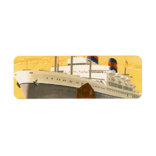 Vintage Cruise Ship to the Orient with Junks Boats
