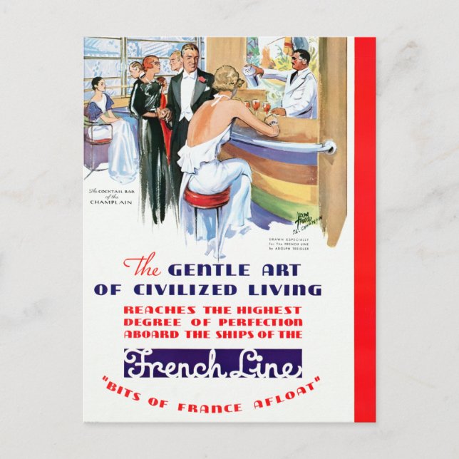 Vintage Cruise Ship Travel Postcard (Front)