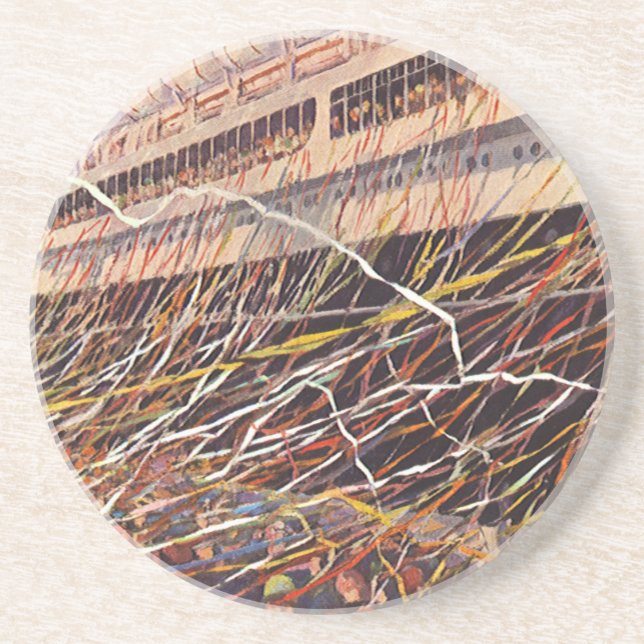 Vintage Cruise Ship Vacation; Bon Voyage Party! Coaster (Front)