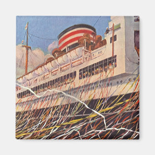 Vintage Cruise Ship Vacation; Bon Voyage Party! Magnet