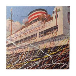 Vintage Cruise Ship Vacation; Bon Voyage Party! Tile