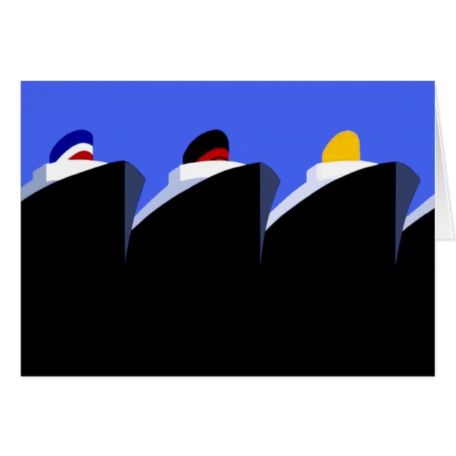 Vintage Cruise Ships Art Deco Poster (Front Horizontal)