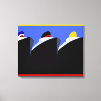 Vintage Cruise Ships Art Deco Poster