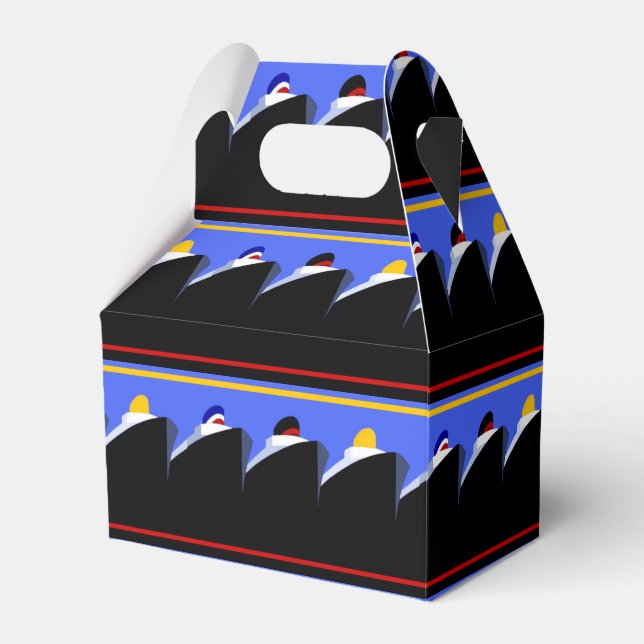 Vintage Cruise Ships Art Deco Poster Favour Box (Front Side)