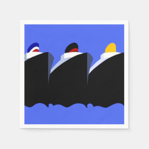 Vintage Cruise Ships Art Deco Poster Napkin