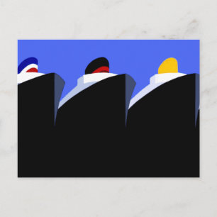 Vintage Cruise Ships Art Deco Poster Postcard