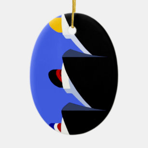 Vintage Cruise Ships Poster Ocean Liners Ceramic Tree Decoration