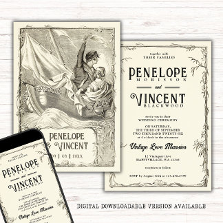 Vintage Cruise Wedding Invitation