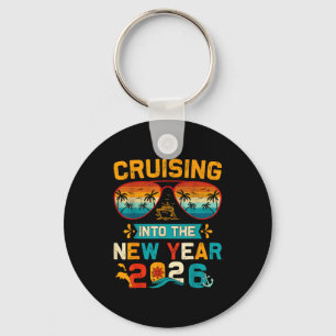 Vintage Cruising Into 2026 New Years Party Family  Key Ring