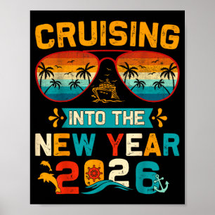 Vintage Cruising Into 2026 New Years Party Family  Poster