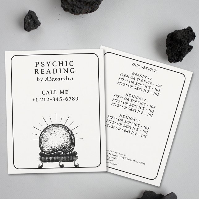 Vintage Crystal Ball Psychic Medium Tarot Reader Flyer (Vintage Crystal Ball Psychic Medium Tarot Reader Flyer)