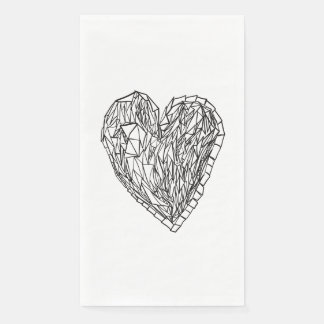 Vintage Crystal Love Heart Illustration Napkins