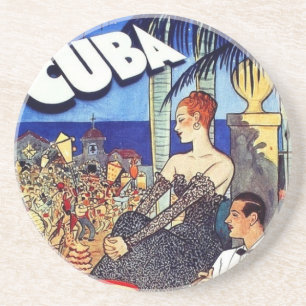 Vintage Cuba So Near So Fast Travel Coaster