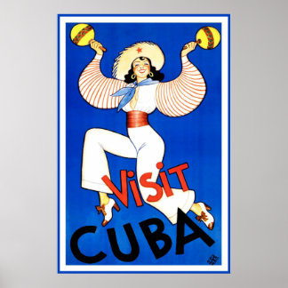 Vintage Cuba Travel Advertisement Poster
