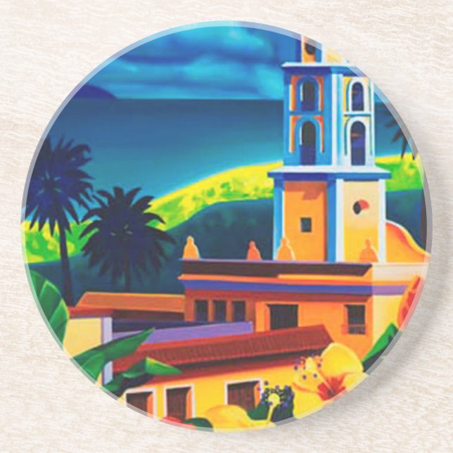 Vintage Cuba Travel Coaster (Front)