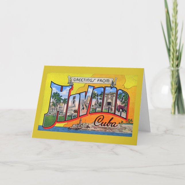 Vintage Cuba Travel - Greetings From Havana Card (Front)