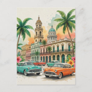 Vintage Cuba Travel - Greetings From Havana Holiday Postcard