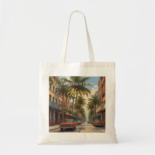 Vintage Cuba Travel - Greetings From Havana Tote Bag (Front)