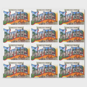 Vintage Cuba Travel - Greetings From Havana Wrapping Paper