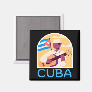 Vintage Cuban Music Cuba Flag Magnet