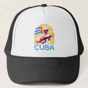 Vintage Cuban Music Cuba Flag Trucker Hat