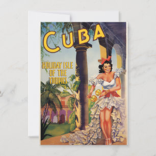 Vintage Cuban Tourist Commission Tropics Travel Holiday Card