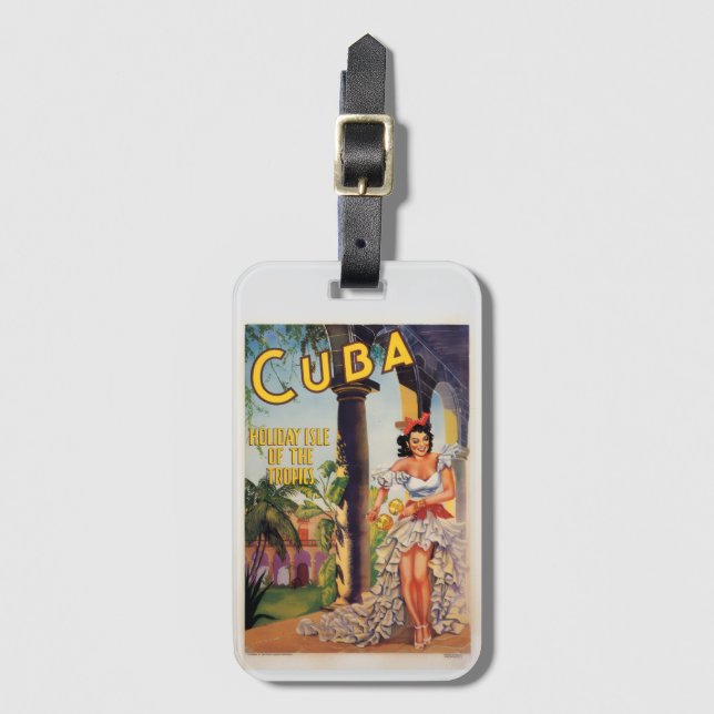 Vintage Cuban Tourist Commission Tropics Travel Luggage Tag (Front Vertical)