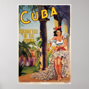 Vintage Cuban Tourist Commission Tropics Travel Poster