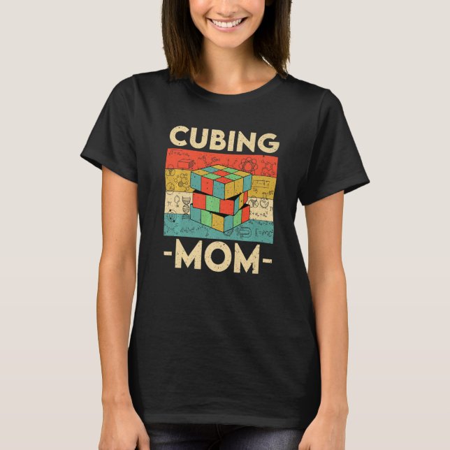 Vintage Cubing Mum  Speedcubing Math T-Shirt (Front)