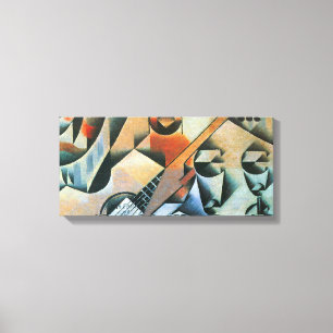 Vintage Cubism, Guitar (Banjo) Glasses, Juan Gris Canvas Print