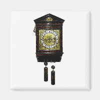 Vintage Cuckoo Clock Ink Drawing Sketch