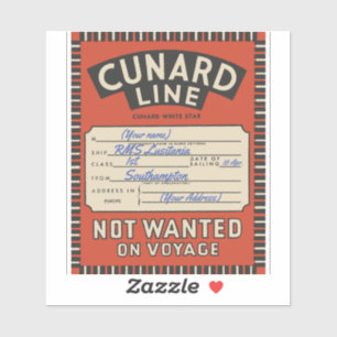 Vintage Cunard Line label (Customisable)