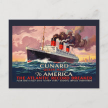 Vintage Cunard Queen Mary Ocean Liner