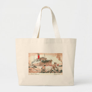Vintage Cunard R.M.S. Laconia Large Tote Bag
