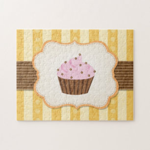 Vintage Cupcake Background Jigsaw Puzzle