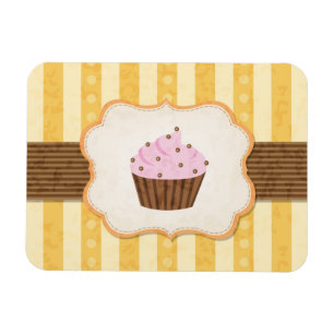 Vintage Cupcake Background Magnet