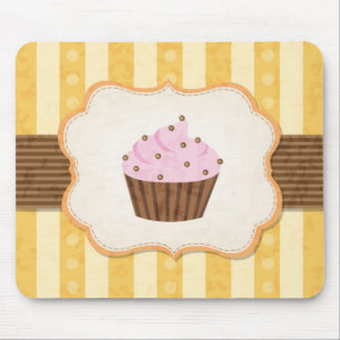Vintage Cupcake Background Mouse Pad