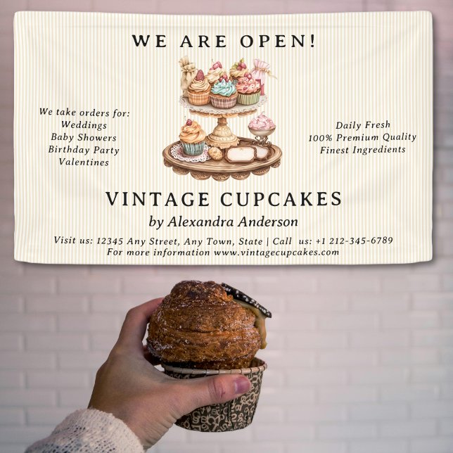 Vintage Cupcake Retro Bakery Banner (Vintage Cupcake Retro Bakery Banner )